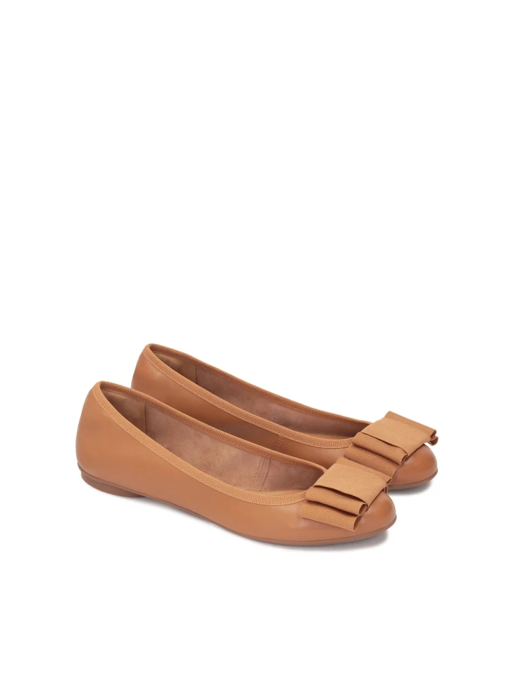 Kazar Brown Ballerinas With A Bow-tie On The Front