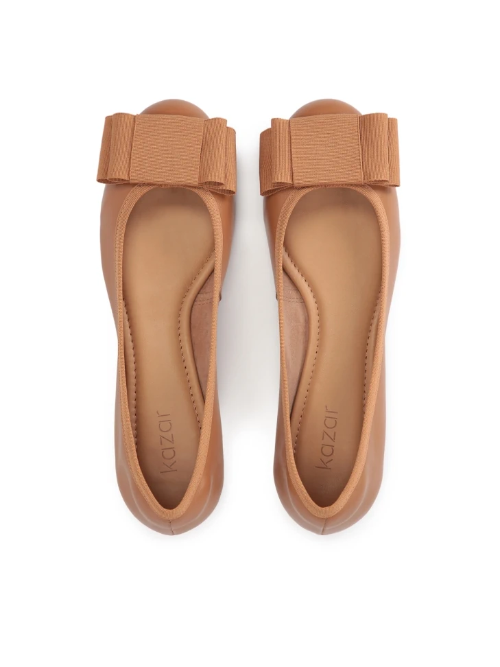 Kazar Brown Ballerinas With A Bow-tie On The Front