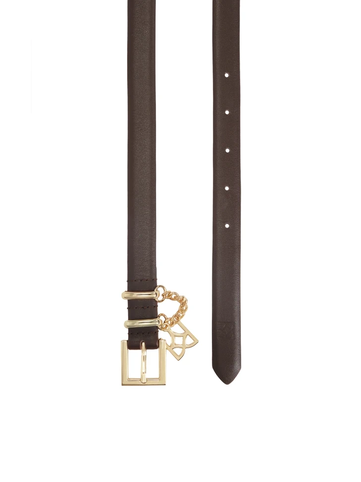 Kazar Brown Belt Decorated With Chain