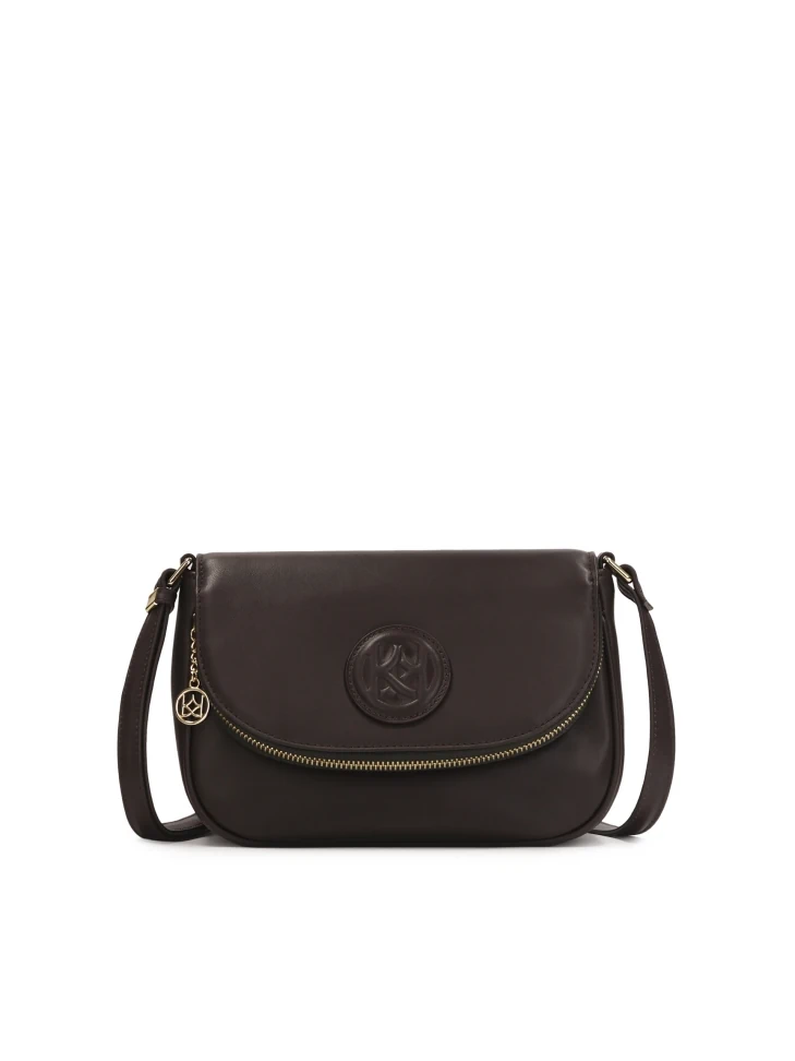 kazar Brown belt handbag with flap pocket