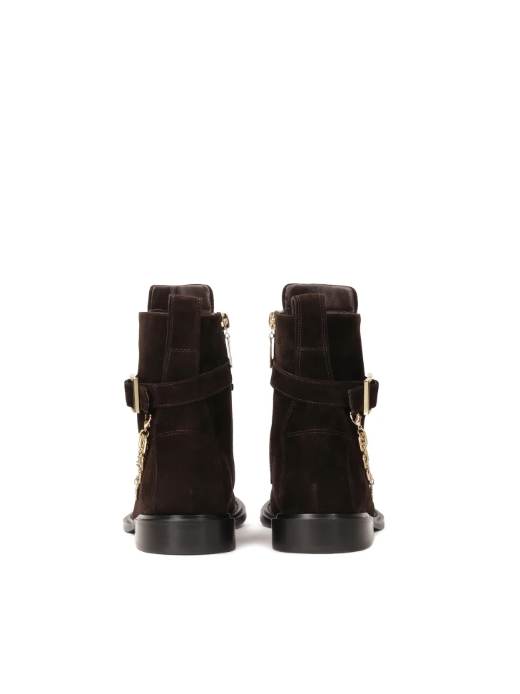 Kazar Brown Boots With Detachable Chains