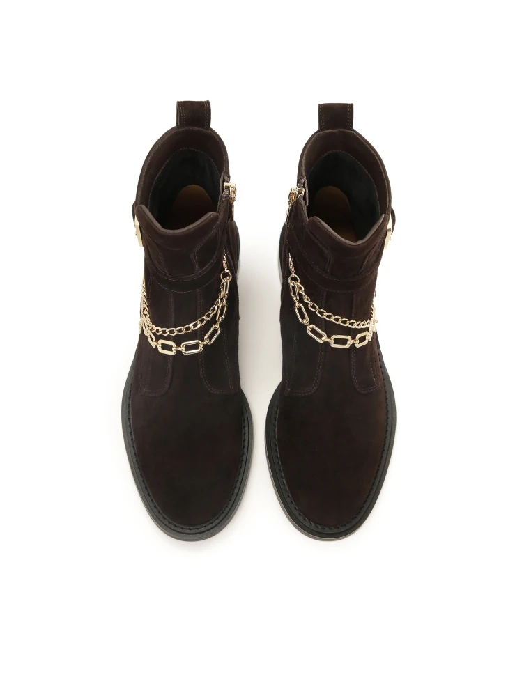 Kazar Brown Boots With Detachable Chains