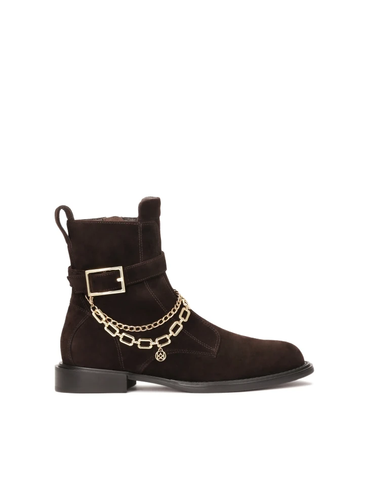 kazar Brown boots with detachable chains