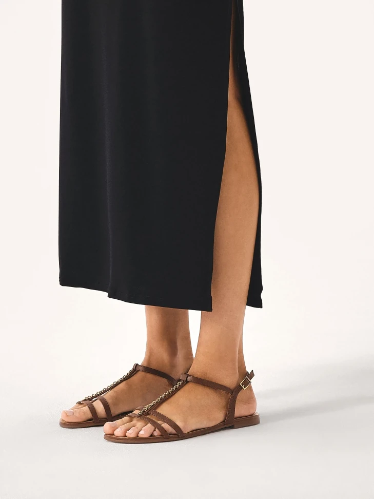 Kazar Brown Chain Sandals