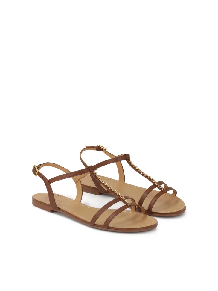 Kazar Brown Chain Sandals