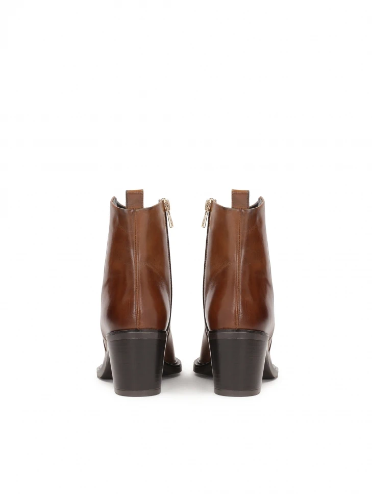 Kazar Brown Cowboy Boots With Elongated Nose