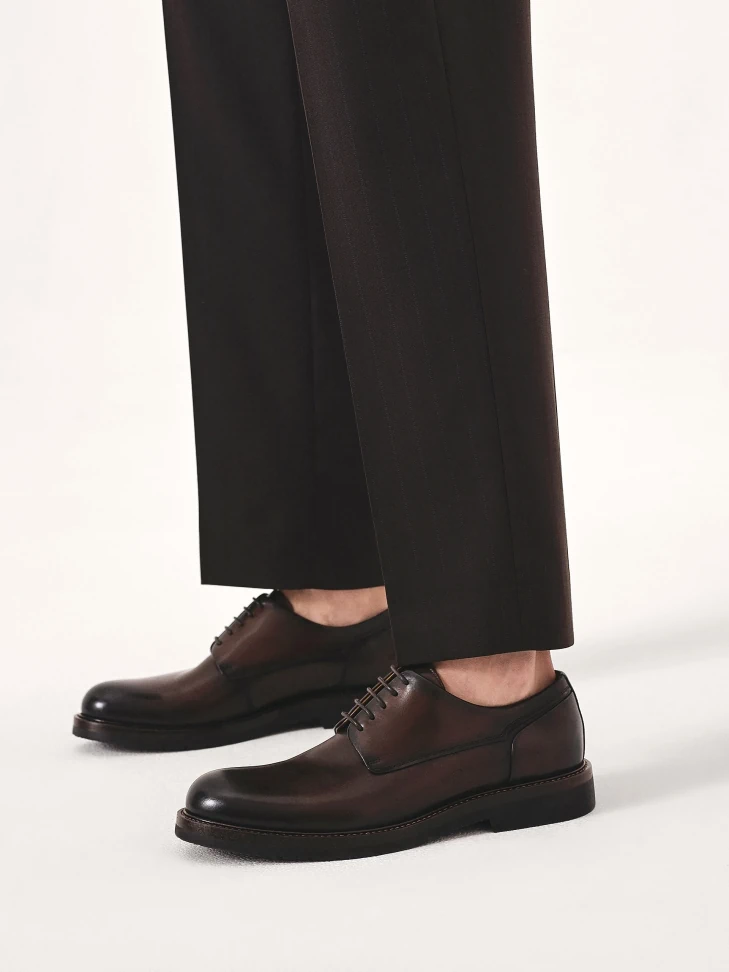 Kazar Brown Derby In Natural Leather