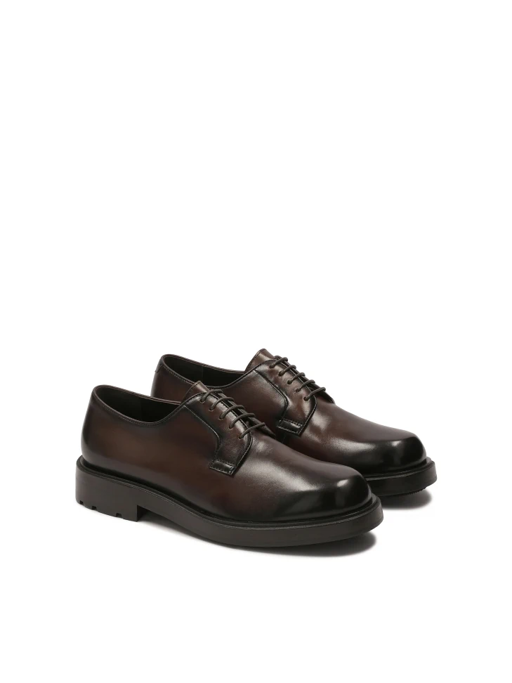 Kazar Brown Derby Shoes Made Of Natural Leather