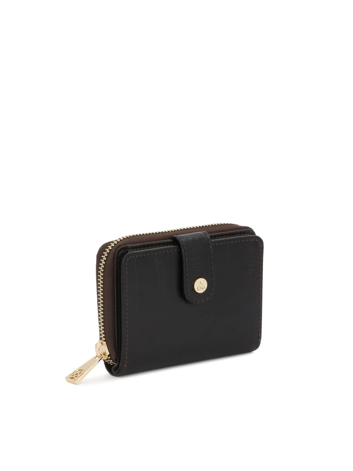 Kazar Brown Eel-style Embossed Leather Wallet