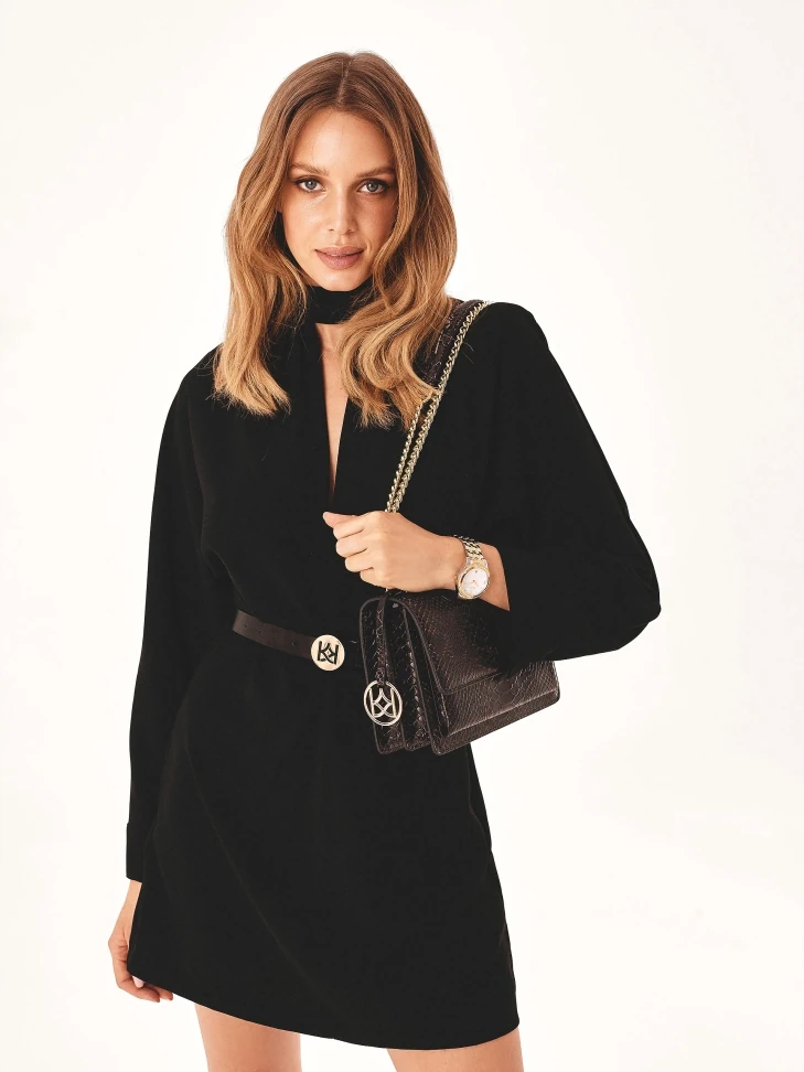 Kazar Brown Embossed Leather Handbag