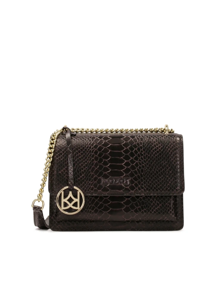 kazar Brown embossed leather handbag