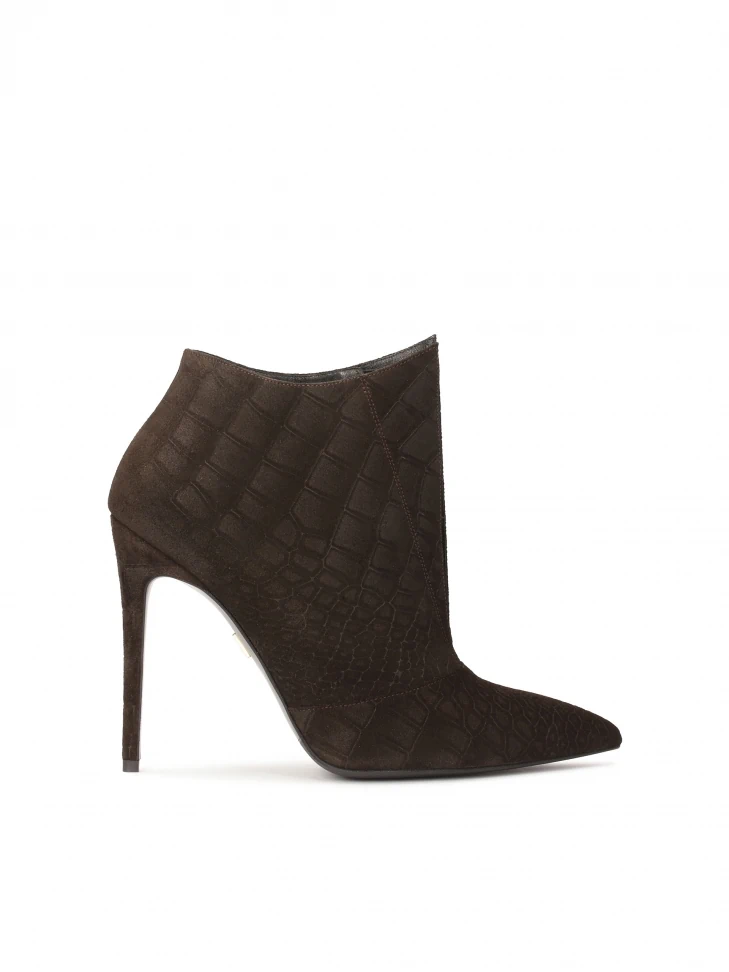 kazar Brown embossed suede boots