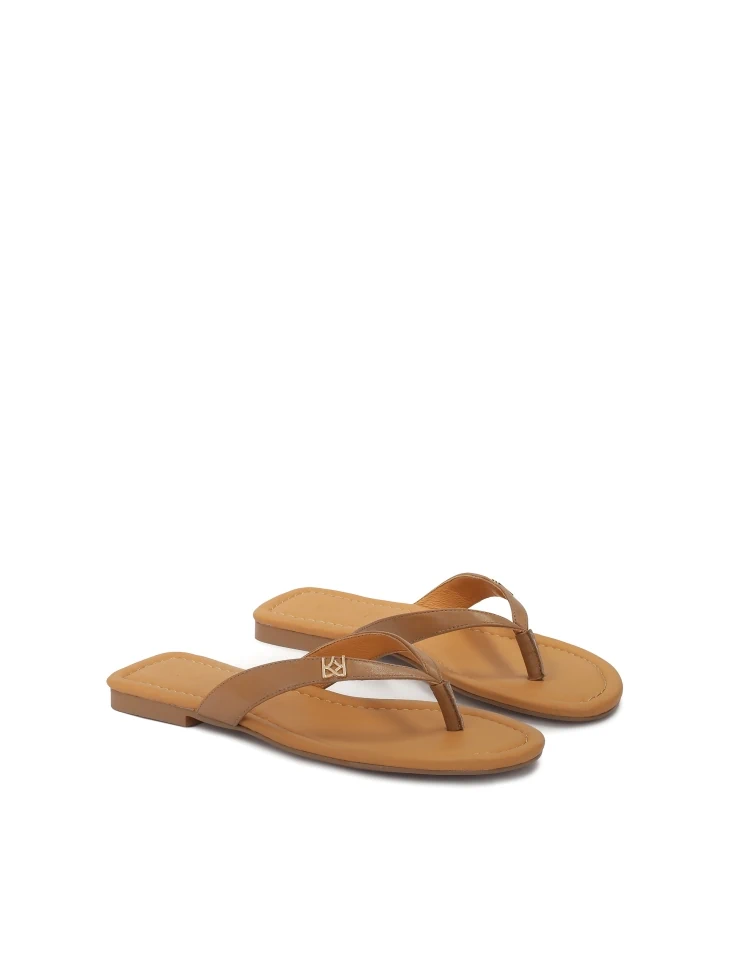 Kazar Brown Flat Flip-flops