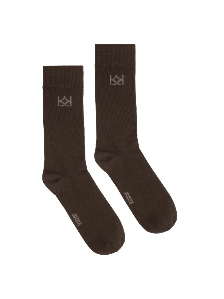 Kazar Brown High Bamboo Socks