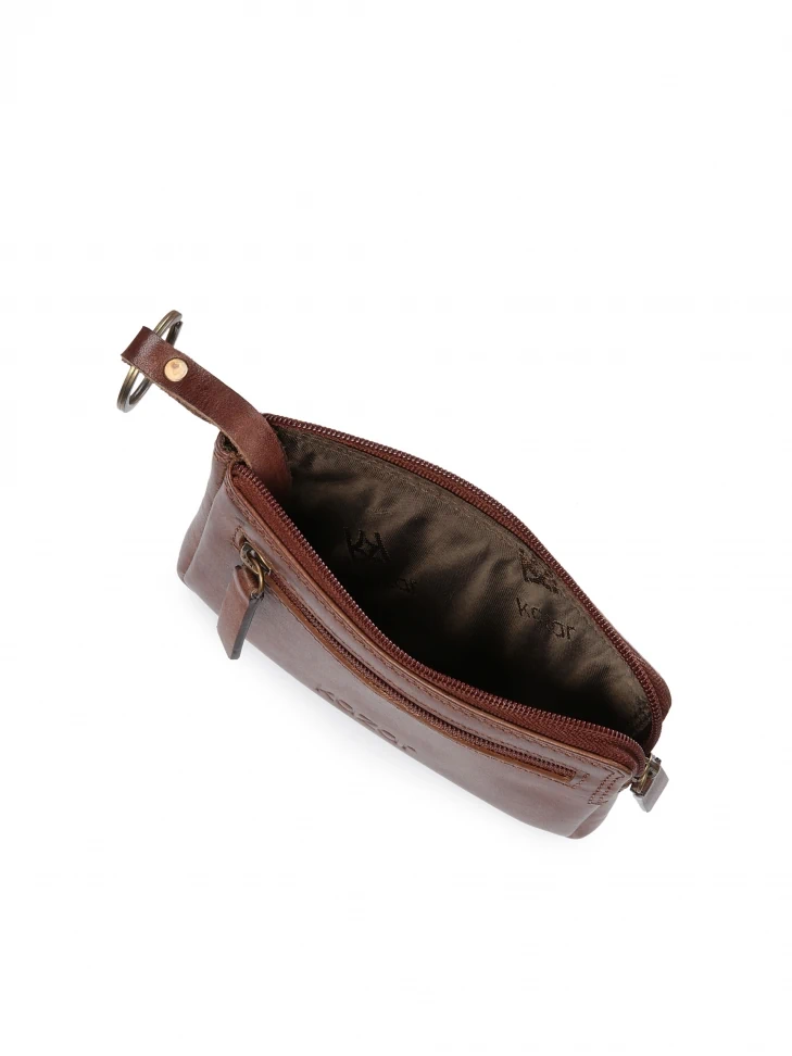 Kazar Brown Key Case With Zipper
