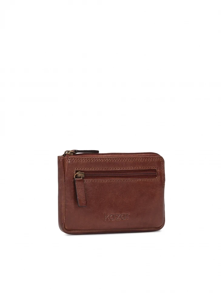 Kazar Brown Key Case With Zipper