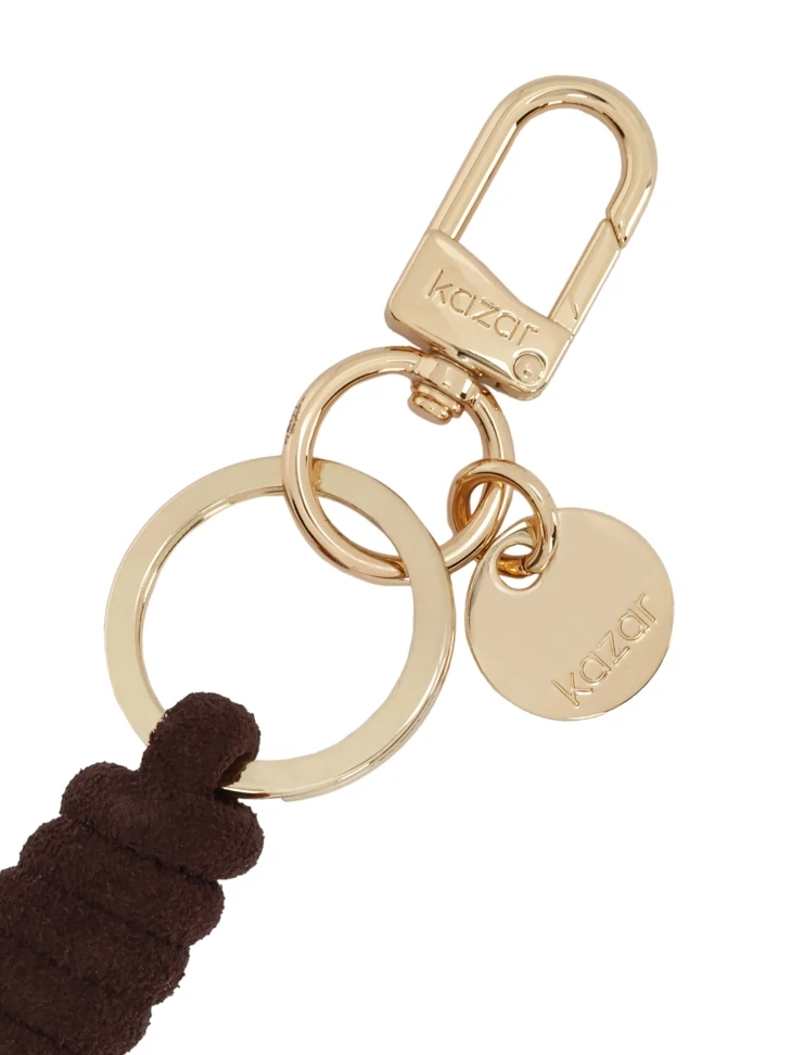 Kazar Brown Key Ring With A Decorative Knot