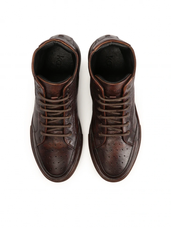 Kazar Brown Lace-up Ankle Sneakers