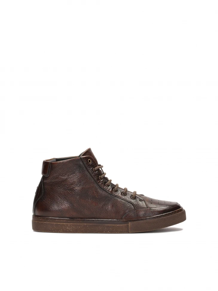 kazar Brown lace-up ankle sneakers