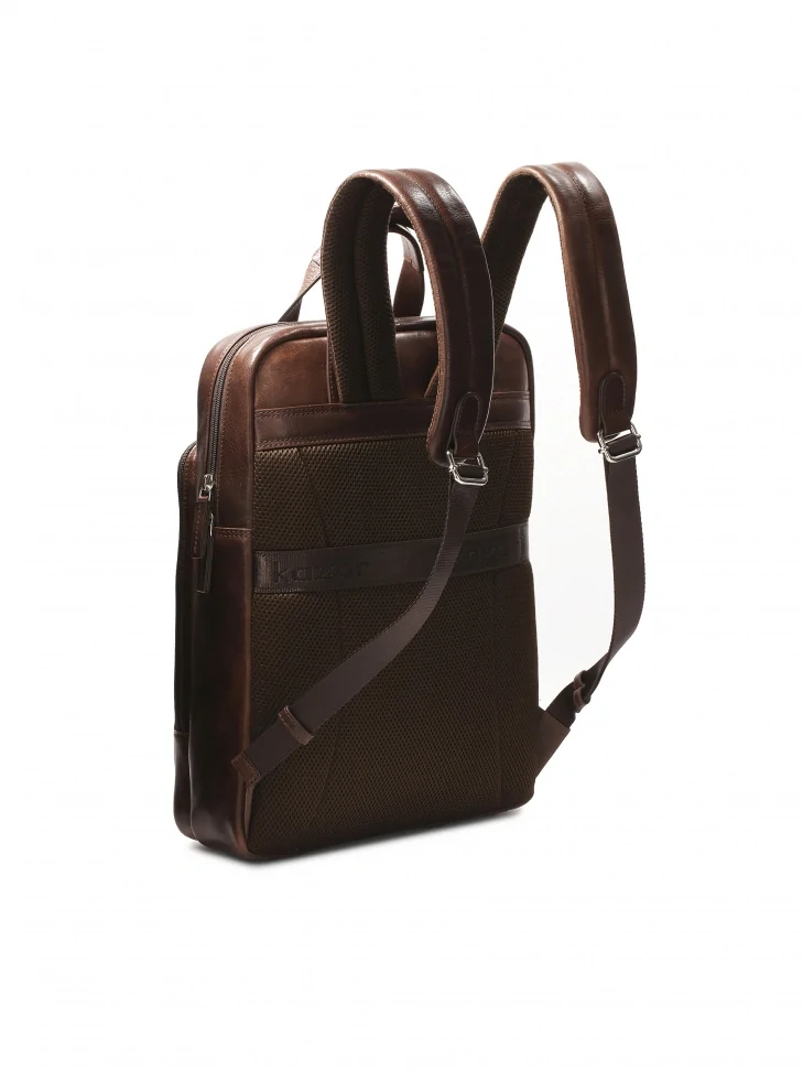 Kazar Brown Large Leather Business Backpack