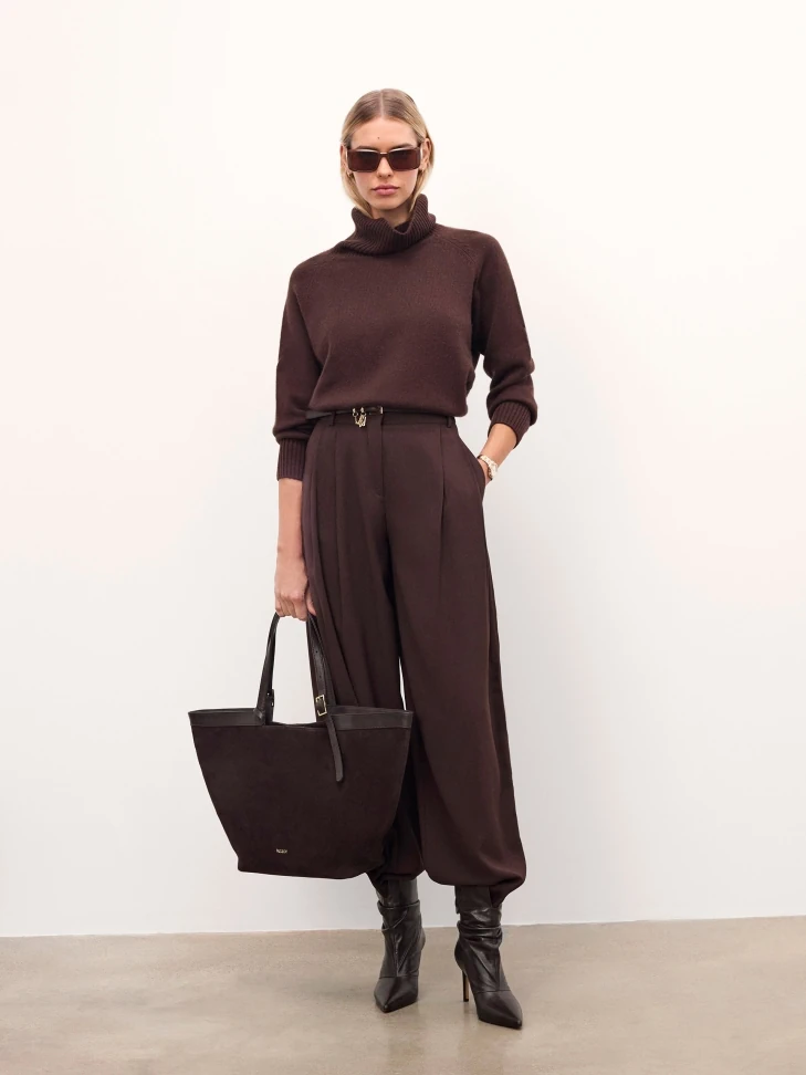 Kazar Brown Large Suede Handbag