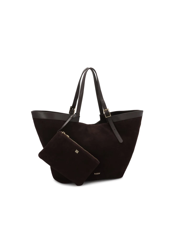 Kazar Brown Large Suede Handbag