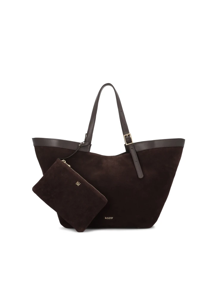 kazar Brown large suede handbag