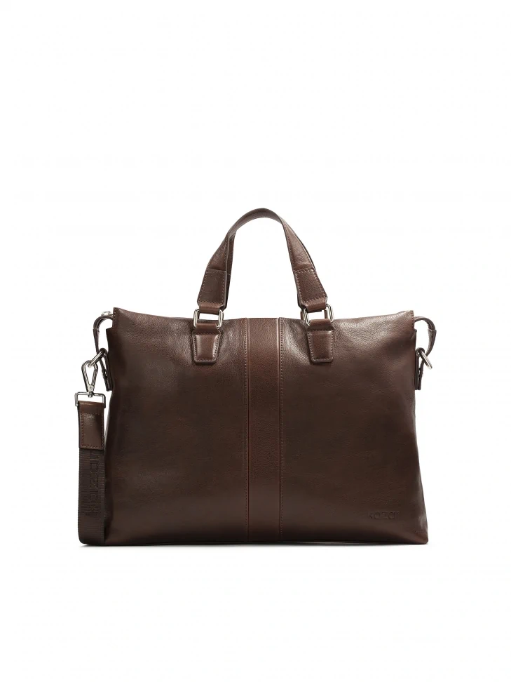kazar Brown leather bag with hand grips