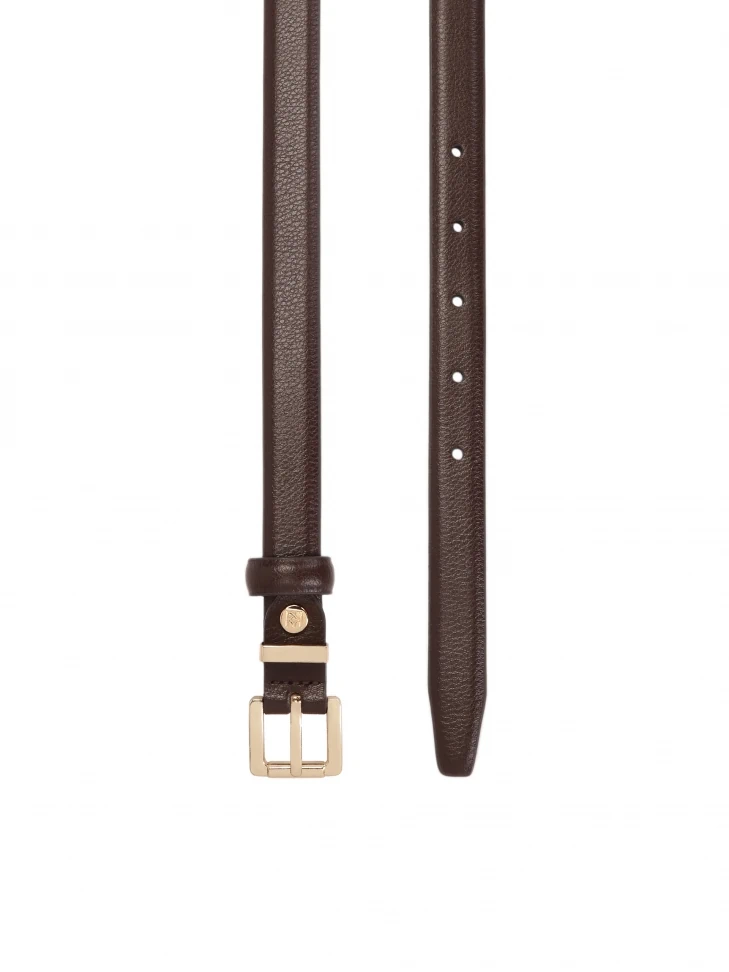 Kazar Brown Leather Belt With Classic Buckle