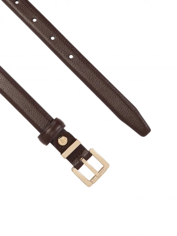 Kazar Brown Leather Belt With Classic Buckle