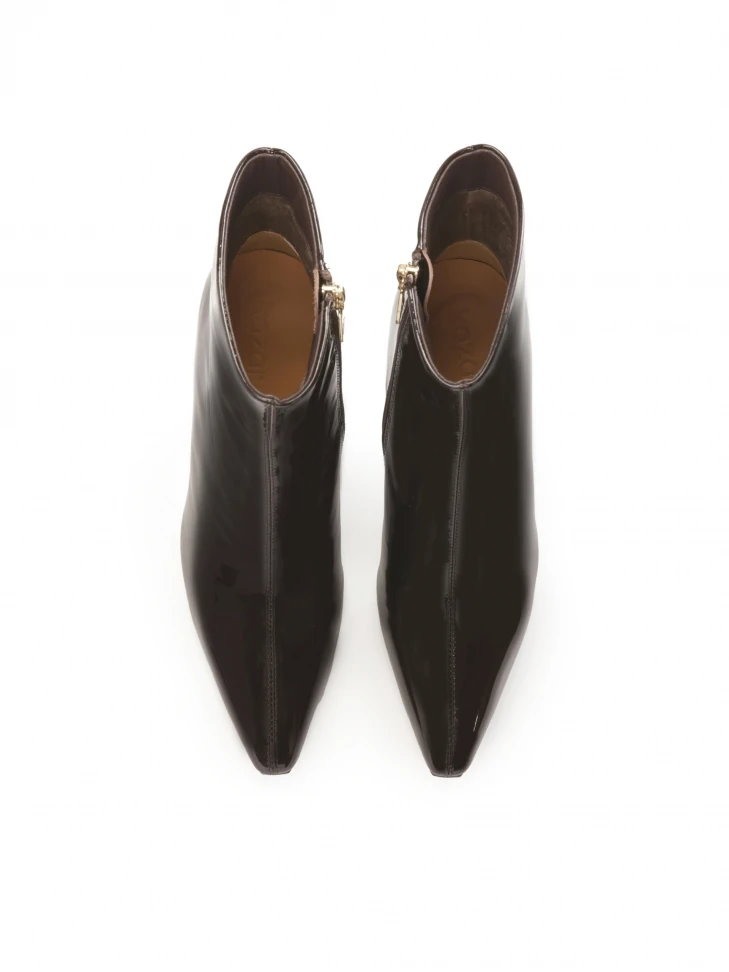 Kazar Brown Leather Boots On A Platform Heel