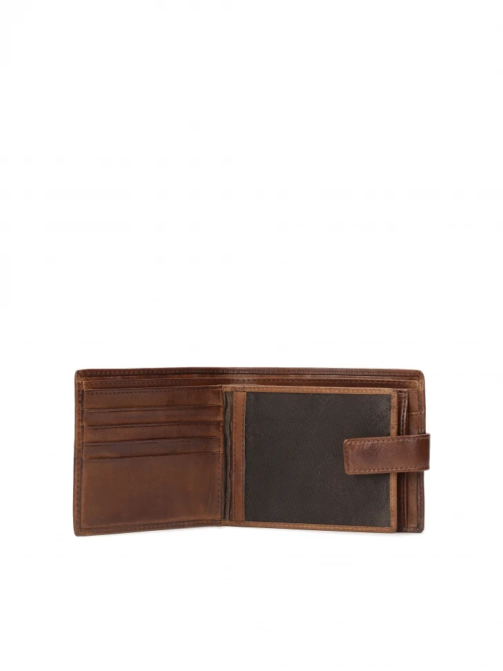 Kazar Brown Leather Clasp Wallet