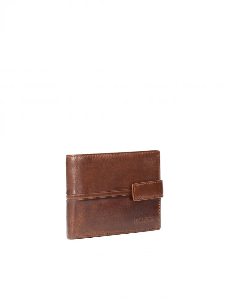 Kazar Brown Leather Clasp Wallet