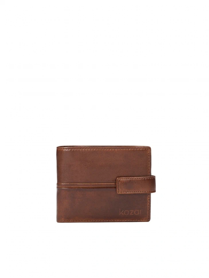 kazar Brown leather clasp wallet