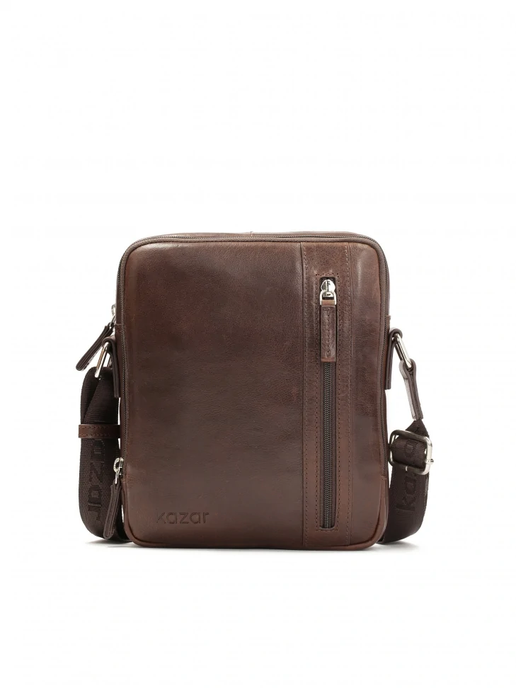 kazar Brown leather crossbody bag