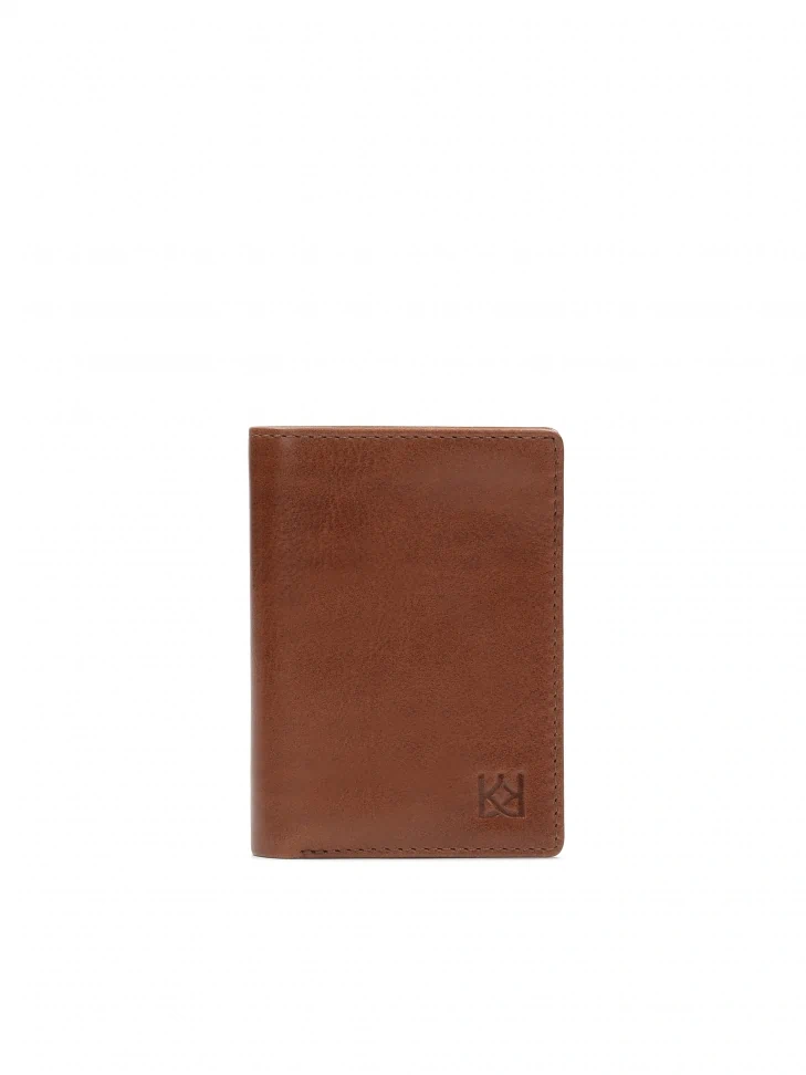 kazar Brown leather double folding wallet