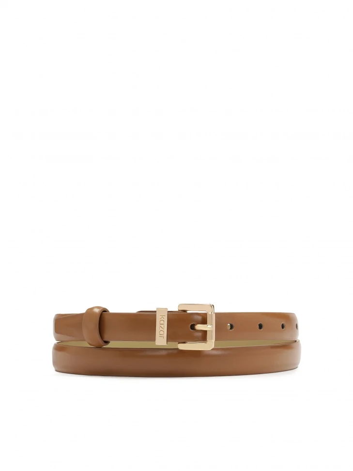 kazar Brown leather dress belt