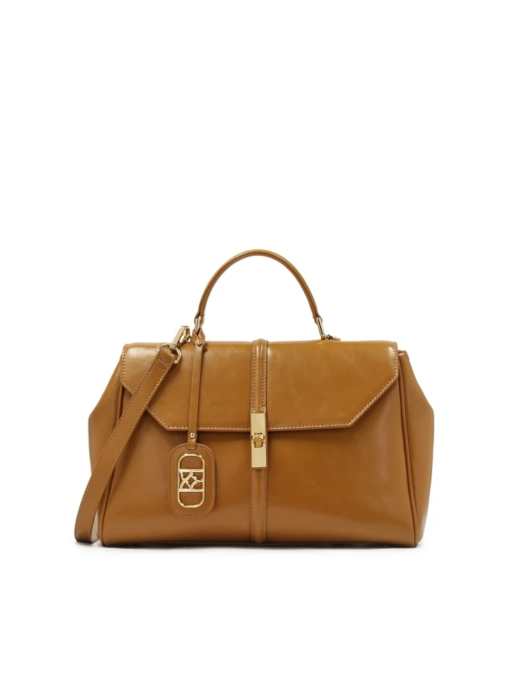 kazar Brown leather handbag with elegant clasp