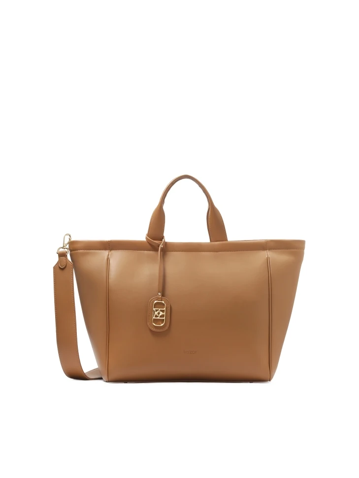 Kazar Brown Leather Handbag With Key Ring