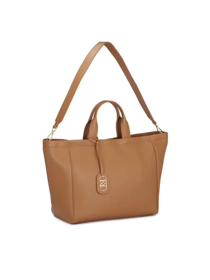 Kazar Brown Leather Handbag With Key Ring