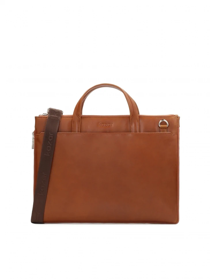 kazar Brown leather laptop and document bag
