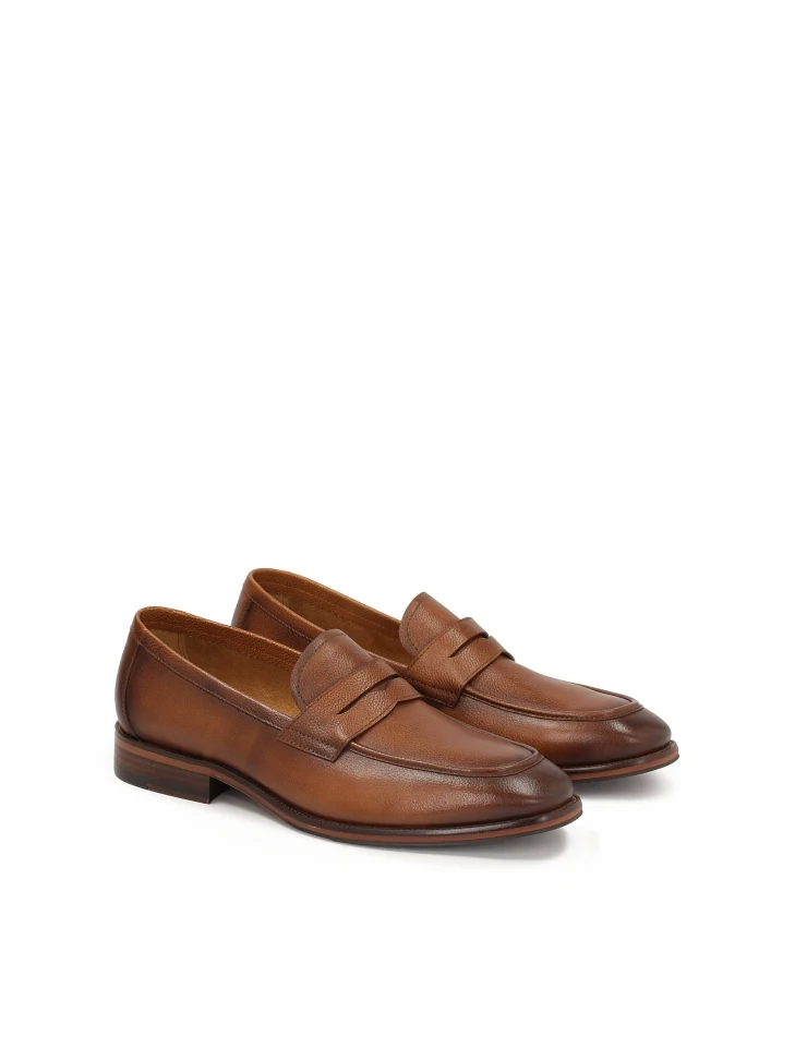 Kazar Brown Leather Loafers