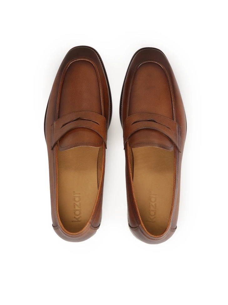 Kazar Brown Leather Loafers