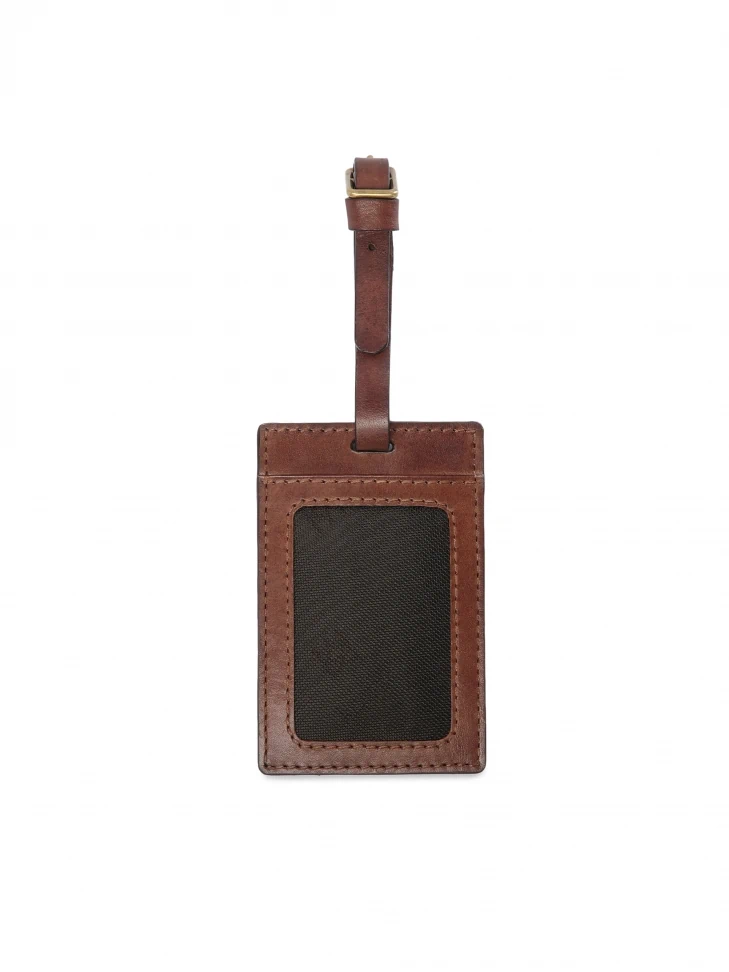 Kazar Brown Leather Luggage Tag