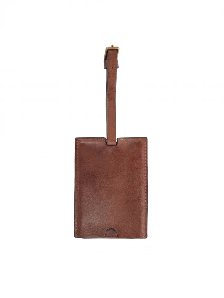 Kazar Brown Leather Luggage Tag