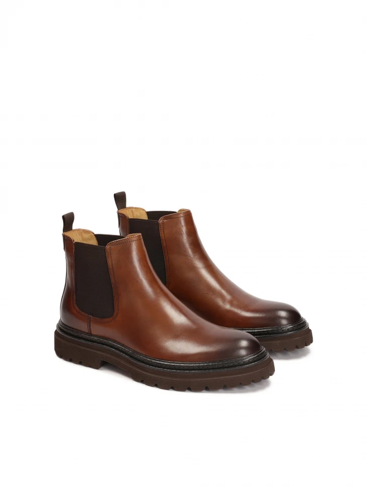 Kazar Brown Leather Men's Chelsea Boots