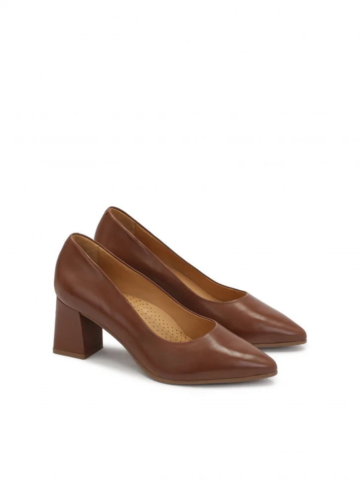 Kazar Brown Leather Pumps