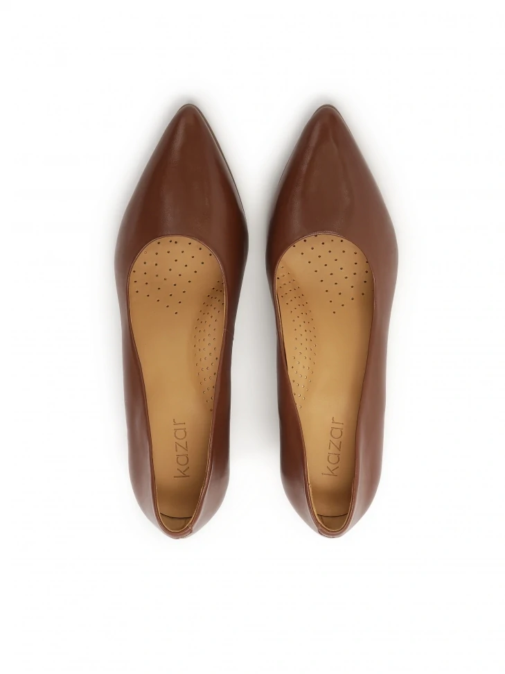 Kazar Brown Leather Pumps
