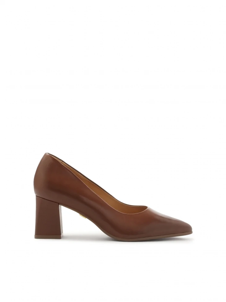 kazar Brown leather pumps
