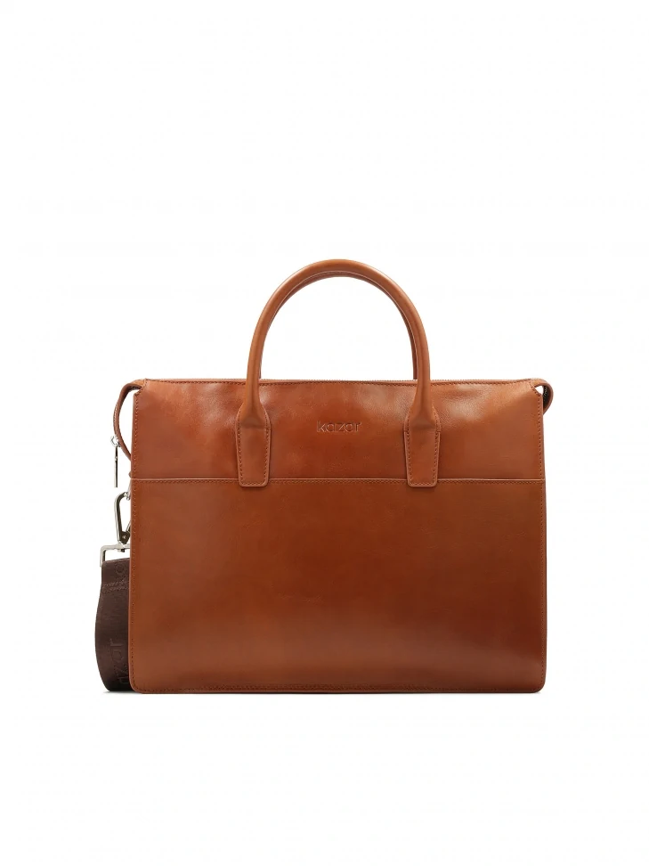 kazar Brown leather single compartment bag